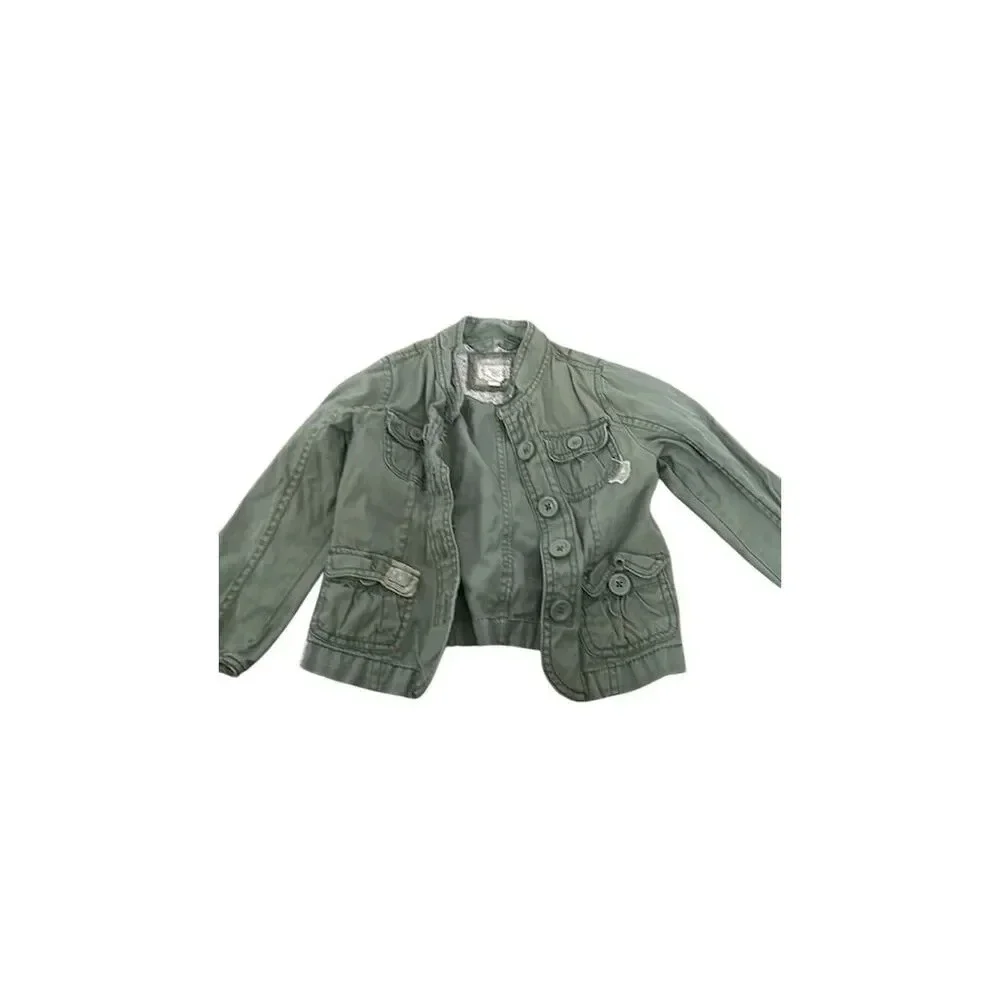 Gap Toddler Girls' Military Style Jacket Green Size 2T Casual Fall Wear